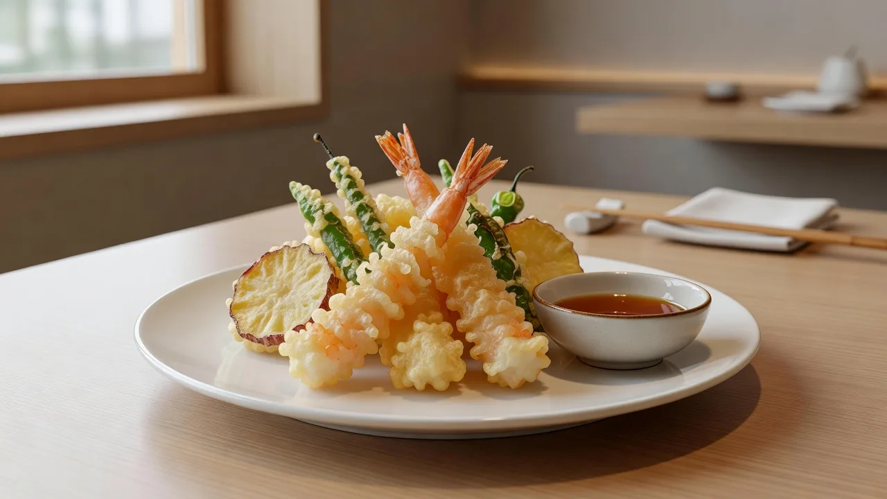 海老と春野菜の天ぷら